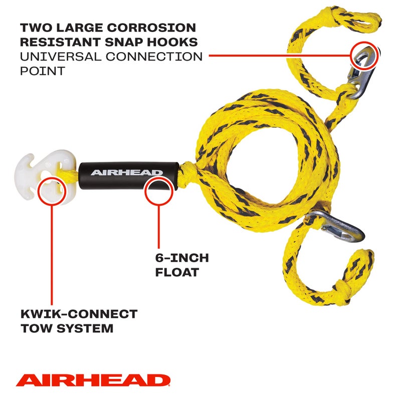 Airhead Heavy Duty Tow Harness for 1-4 Rider Towable Tubes, Water Skis, Wakesurf Boards and Wakeboards, 16-Feet - Image 3